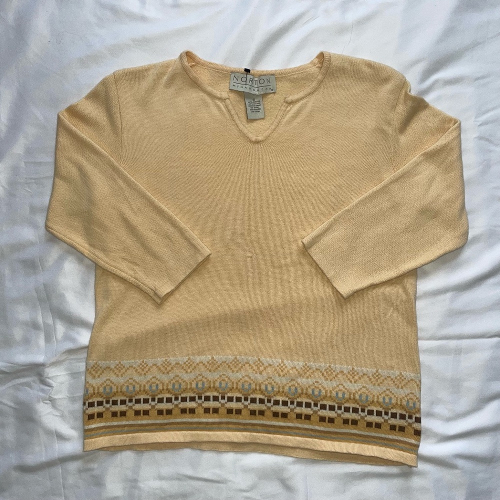Norton McNaughton Yellow Sweater Top — Size S